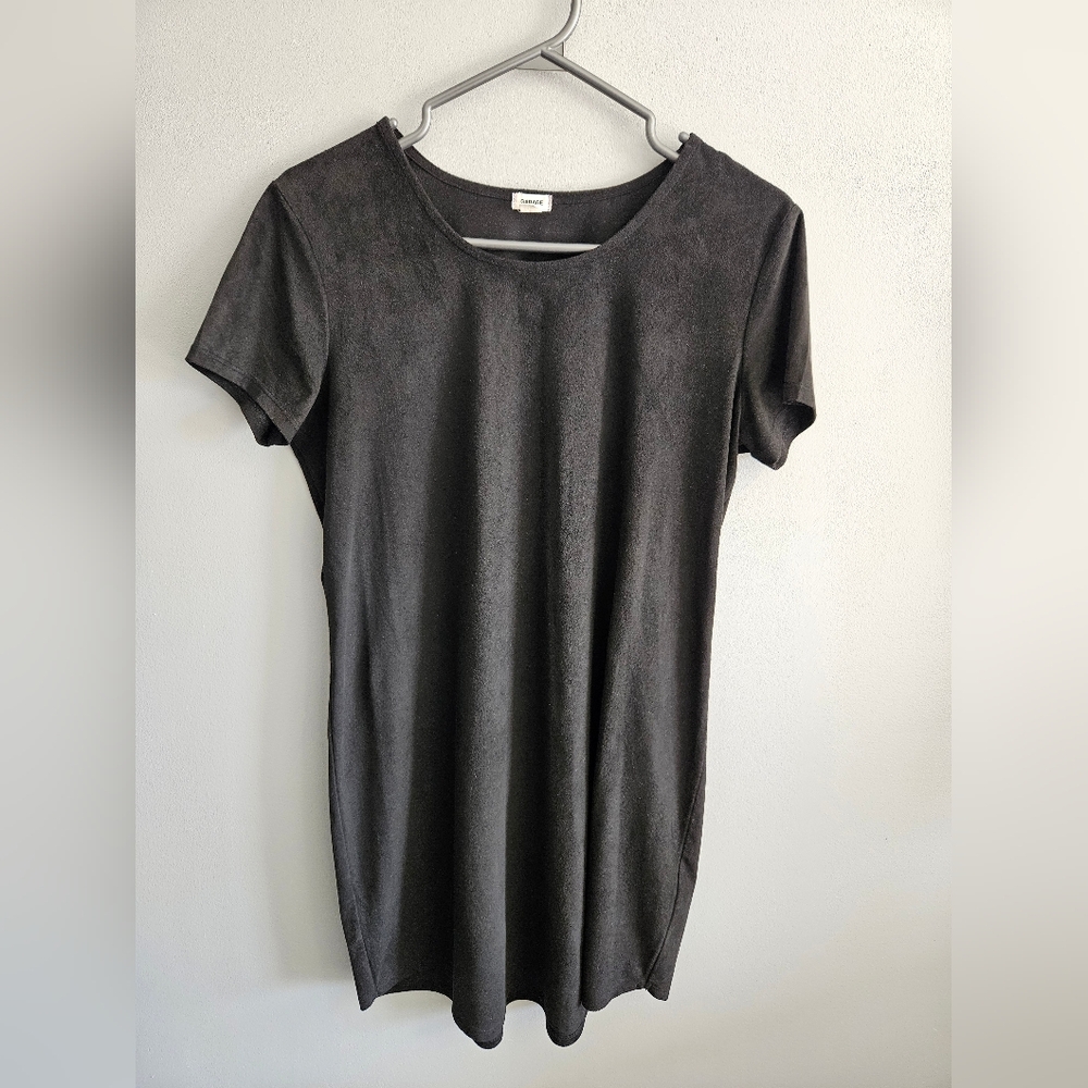 Garage Faux Suede T-shirt Dress